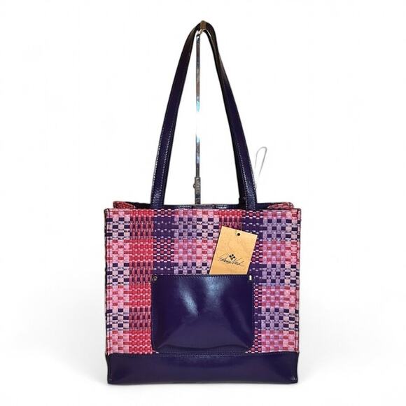 Patricia Nash Designs Purple Embossed Wicker Toscano Tote w/ Tassel - Picture 1 of 8